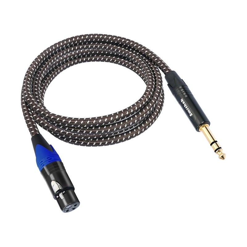 Smithok 1/4 to XLR Cable,Heavy Duty Nylon Braided,Gold Plated Plug,Balanced 1/4" TRS (Quarter Inch 6.35mm) to 3pin XLR Female Patch Cable, Microphone Cable, for Speaker,Mixer-10ft(3M) - Image 1